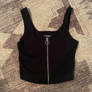 Wild fable M zipper crop top